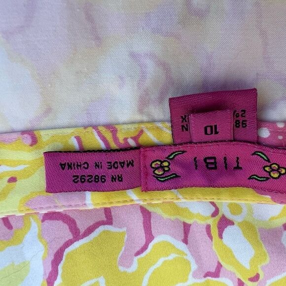 🍎 b3 Tibi Floral Waist Drawstring Skirt With Ruffled Hem Size 10 (AA3) - Picture 10 of 10